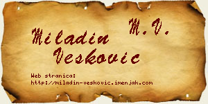 Miladin Vesković vizit kartica